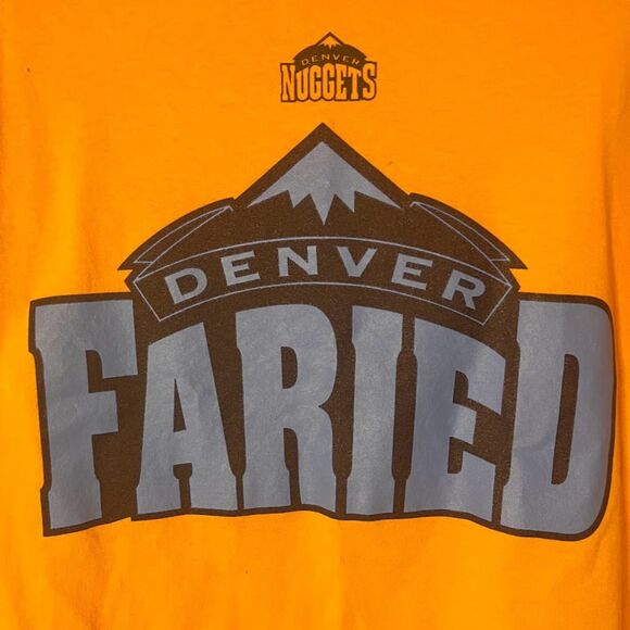 Yellow Denver Nuggets Faried TShirt NBA Majestic Size Large - Picture 2 of 5